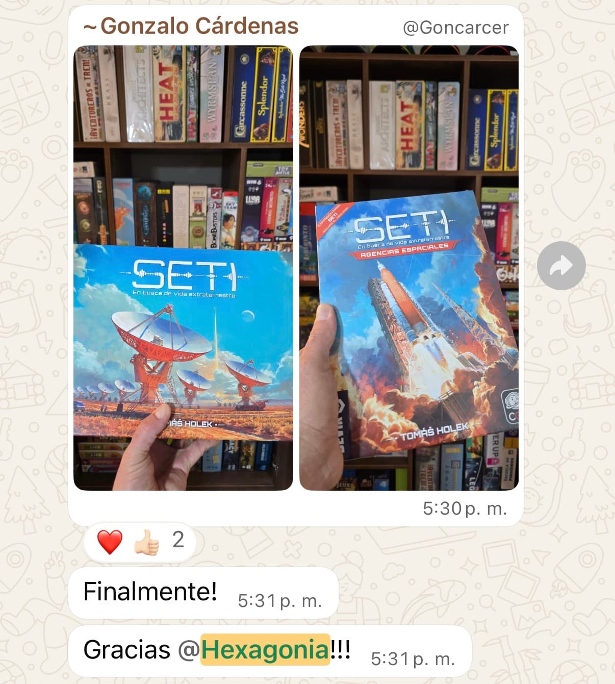 Pedido entregado: SETI